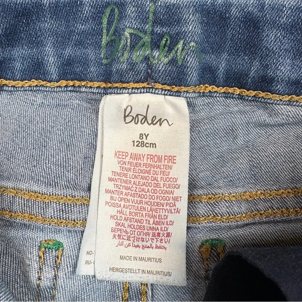 BODEN | Kids Unisex Adventure-flex Blue 4-Way Stretch Cotton Denim Shorts Sz 8Y - Picture 6 of 10